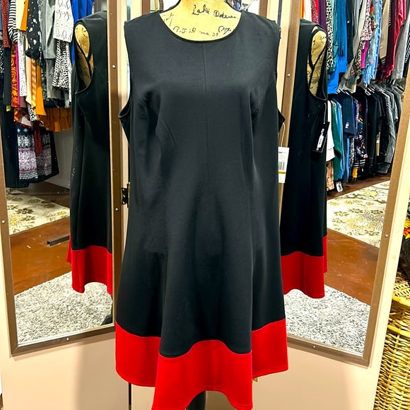 Sharagano Dresses & Skirts - Sharagano red and black dress. Size 16W NWT.